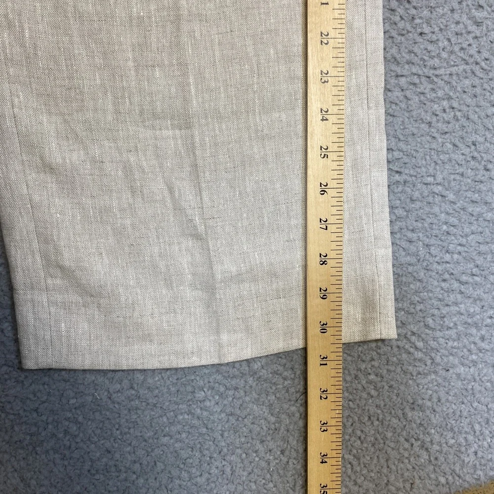 Banana Republic Pants Womens 14 Beige Linen Straight Leg Lightweight Summer Work